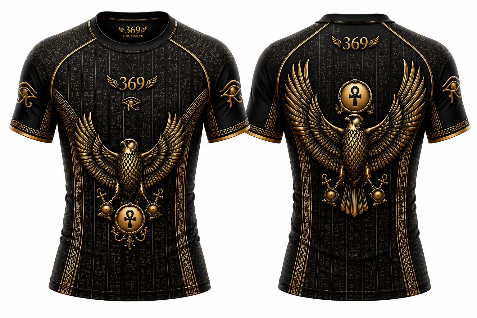 369WEAR Black Pharaoh Rash Guard – MMA & BJJ